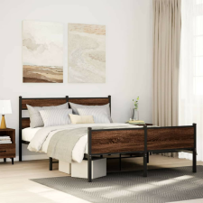 vidaXL barna tölgy színű szerelt fa ágykeret matrac nélkül 137x190 cm ágy és ágykellék