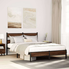 vidaXL barna tölgy színű szerelt fa ágykeret matrac nélkül 140x200 cm ágy és ágykellék