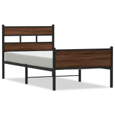 vidaXL barna tölgy színű szerelt fa ágykeret matrac nélkül 75x190 cm (4017334) ágy és ágykellék
