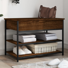 vidaXL Barna tölgy színű szerelt fa cipőtároló pad 70x42,5x50 cm bútor