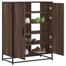 vidaXL barna tölgy színű szerelt fa és fém cipőszekrény 75x38x97,5 cm bútor