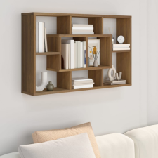 vidaXL barna tölgy színű szerelt fa fali polc 85x16x52,5 cm bútor