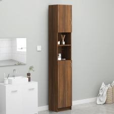vidaXL barna tölgy színű szerelt fa faliszekrény 32x25,5x190 cm fürdőszoba bútor