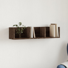 vidaXL barna tölgy színű szerelt fa faliszekrény 75x18x16,5 cm bútor