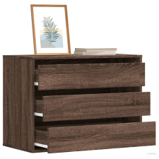 vidaXL Barna tölgy színű szerelt fa fiókos sarokszekrény 80x41x58 cm bútor