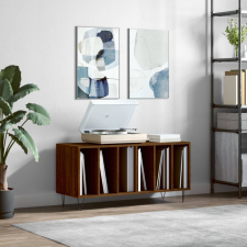 vidaXL barna tölgy színű szerelt fa hanglemezszekrény 100 x 38 x 48 cm bútor