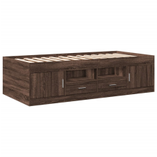 vidaXL barna tölgy színű szerelt fa kanapéágy fiókokkal 100 x 200 cm (3280243) ágy és ágykellék