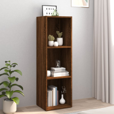 vidaXL barna tölgy színű szerelt fa könyv-/TV-szekrény 36x30x114 cm bútor