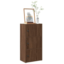 vidaXL barna tölgy színű szerelt fa könyvszekrény 40x24x77 cm bútor