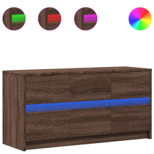 vidaXL barna tölgy színű szerelt fa LED-es TV-szekrény 100x34x50 cm (852221) bútor