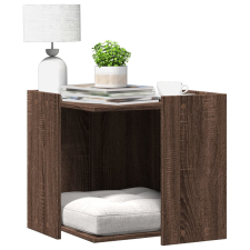vidaXL barna tölgy színű szerelt fa macskaalomdoboz 53 x 53 x 51 cm macskafelszerelés