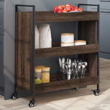 vidaXL Barna tölgy színű szerelt fa zsúrkocsi 70 x 30 x 82 cm bútor