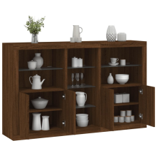 vidaXL barna tölgy színű tálalószekrény LED-ekkel 162 x 37 x 100 cm bútor