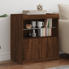 vidaXL barna tölgy színű tálalószekrény LED-ekkel 60 x 37 x 67 cm bútor
