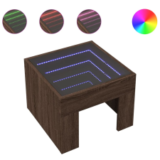 vidaXL barna tölgy végtelen hatású LED-es dohányzóasztal 40x40x30 cm (847601) bútor