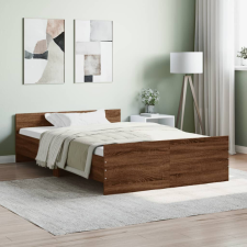 vidaXL barna tölgyszínű ágykeret fej- és lábtámlával 120 x 190 cm ágy és ágykellék
