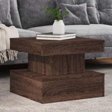 vidaXL barna tölgyszínű dohányzóasztal LED-lámpákkal 50 x 50 x 40 cm bútor
