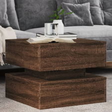 vidaXL barna tölgyszínű dohányzóasztal LED-lámpákkal 50 x 50 x 40 cm bútor
