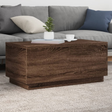 vidaXL barna tölgyszínű dohányzóasztal LED-lámpákkal 90x50x40 cm bútor