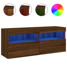 vidaXL barna tölgyszínű fali TV-szekrény LED-del 100x30x40 cm (837217) bútor