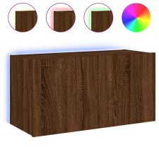 vidaXL barna tölgyszínű fali TV-szekrény LED-del 80x35x41 cm (837322) bútor