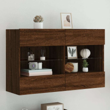 vidaXL barna tölgyszínű fali TV-szekrény LED-del 98,5x30x60,5 cm bútor
