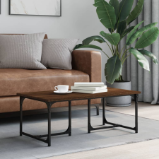 vidaXL barna tölgyszínű fatermék dohányzóasztal 90x50x35 cm bútor