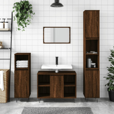 vidaXL barna tölgyszínű műfa mosdószekrény 80 x 33 x 60 cm fürdőszoba bútor