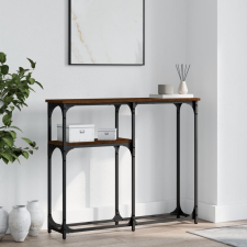 vidaXL barna tölgyszínű műfa tálalóasztal 90x22,5x75 cm bútor