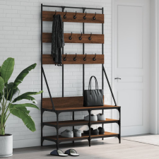 vidaXL barna tölgyszínű ruhafogas cipőpolccal 100x40x184 cm bútor