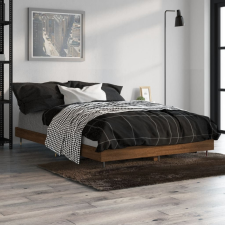 vidaXL barna tölgyszínű szerelt fa ágykeret 120 x 190 cm ágy és ágykellék