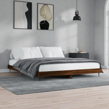 vidaXL barna tölgyszínű szerelt fa ágykeret 120 x 200 cm ágy és ágykellék