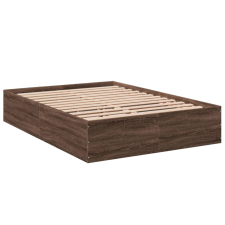 vidaXL barna tölgyszínű szerelt fa ágykeret 135 x 190 cm (3281041) ágy és ágykellék