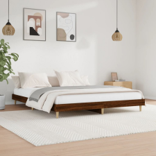 vidaXL barna tölgyszínű szerelt fa ágykeret 150 x 200 cm ágy és ágykellék