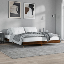 vidaXL barna tölgyszínű szerelt fa ágykeret 200 x 200 cm ágy és ágykellék