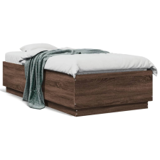 vidaXL barna tölgyszínű szerelt fa ágykeret 75 x 190 cm ágy és ágykellék