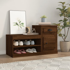 vidaXL barna tölgyszínű szerelt fa cipősszekrény 100x42x60 cm bútor