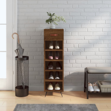 vidaXL barna tölgyszínű szerelt fa cipősszekrény 30 x 35 x 105 cm bútor