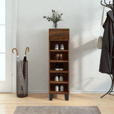 vidaXL barna tölgyszínű szerelt fa cipősszekrény 30 x 35 x 105 cm bútor