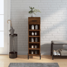 vidaXL barna tölgyszínű szerelt fa cipősszekrény 30 x 35 x 105 cm bútor