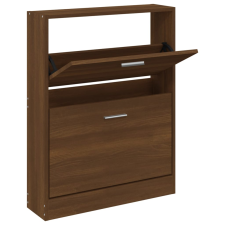 vidaXL barna tölgyszínű szerelt fa cipősszekrény 59x17x81 cm (342541) bútor