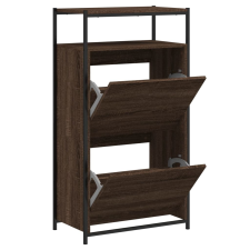 vidaXL barna tölgyszínű szerelt fa cipősszekrény 60x34x112 cm (840033) bútor