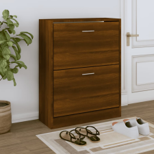 vidaXL barna tölgyszínű szerelt fa cipősszekrény 63x24x81 cm bútor