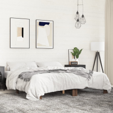 vidaXL barna tölgyszínű szerelt fa és fém ágykeret 160 x 200 cm ágy és ágykellék