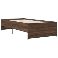 vidaXL barna tölgyszínű szerelt fa és fém ágykeret 90 x 190 cm (845250) ágy és ágykellék