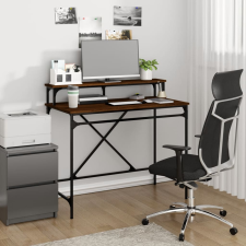 vidaXL barna tölgyszínű szerelt fa és vas íróasztal 100 x 50 x 90 cm íróasztal