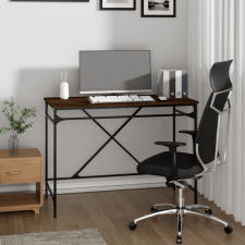 vidaXL barna tölgyszínű szerelt fa és vas íróasztal 100x50x75 cm íróasztal