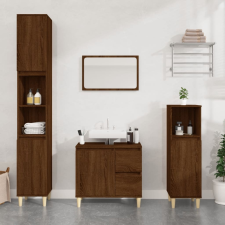 vidaXL barna tölgyszínű szerelt fa fürdőszobaszekrény 30x30x100 cm fürdőszoba bútor