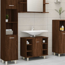 vidaXL Barna tölgyszínű szerelt fa fürdőszobaszekrény 60x32x53,5 cm fürdőszoba bútor