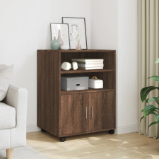 vidaXL barna tölgyszínű szerelt fa kerekes szekrény 60 x 48 x 81 cm bútor